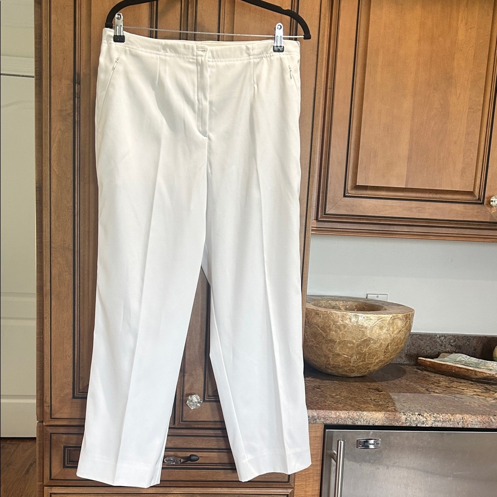 Tail White Cropped Straight-Leg Trousers